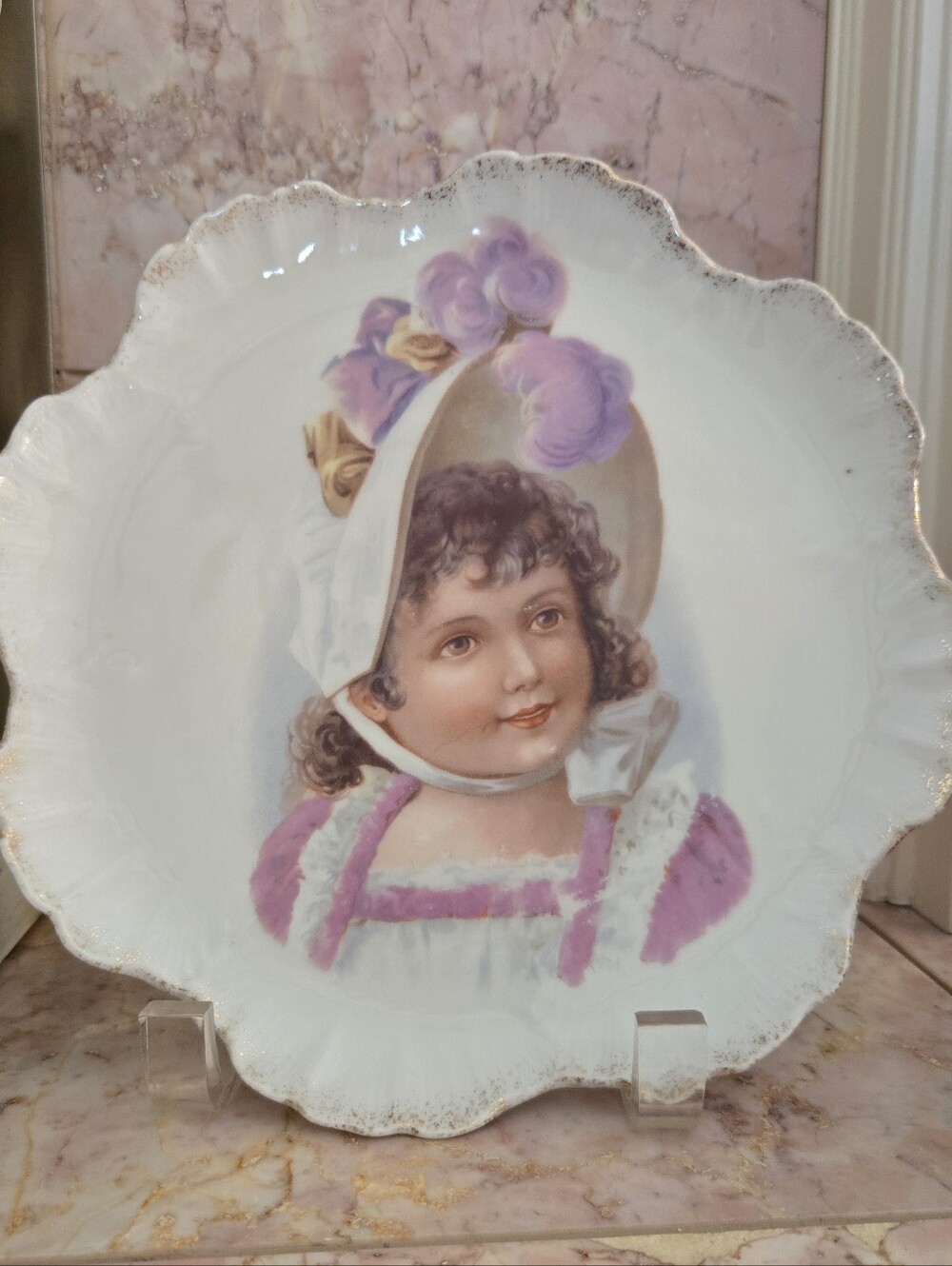 Vintage Portrait Plate Of Victorian Girl